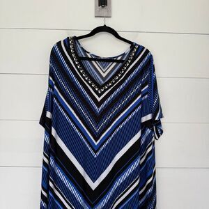 Catherine’s Women’s 3X Blue Black White Maxi Dress Long